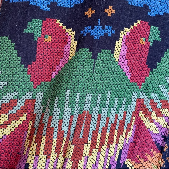 Farm Rio Macaw Night Linen-Blend Mini Dress Pockets Linen Viscose Size XS - Picture 14 of 15